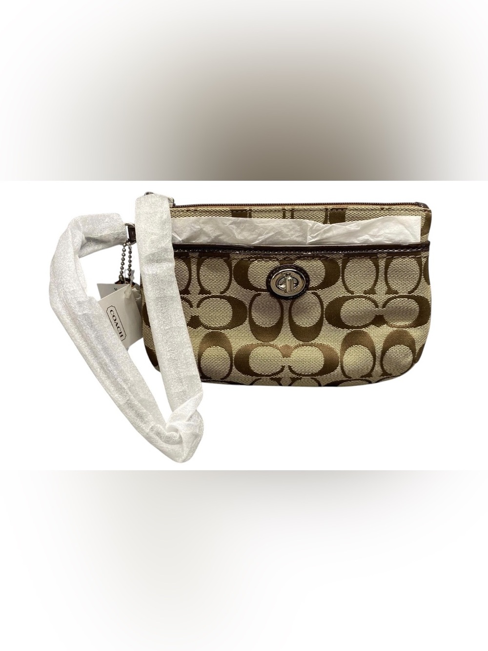 Coach Park Signature Medium Wristlet – Brown/Khaki Monogram – NWT - Picture 6 of 11